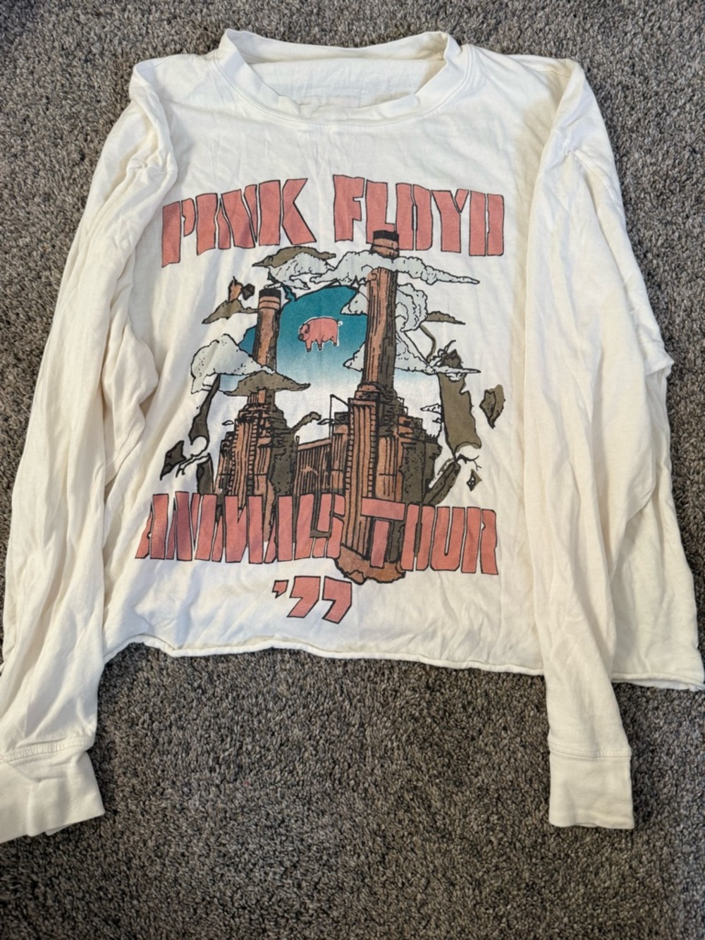 Pink Floyd 'Animals Tour '77' White Kids Long-Sleeve Graphic Tee